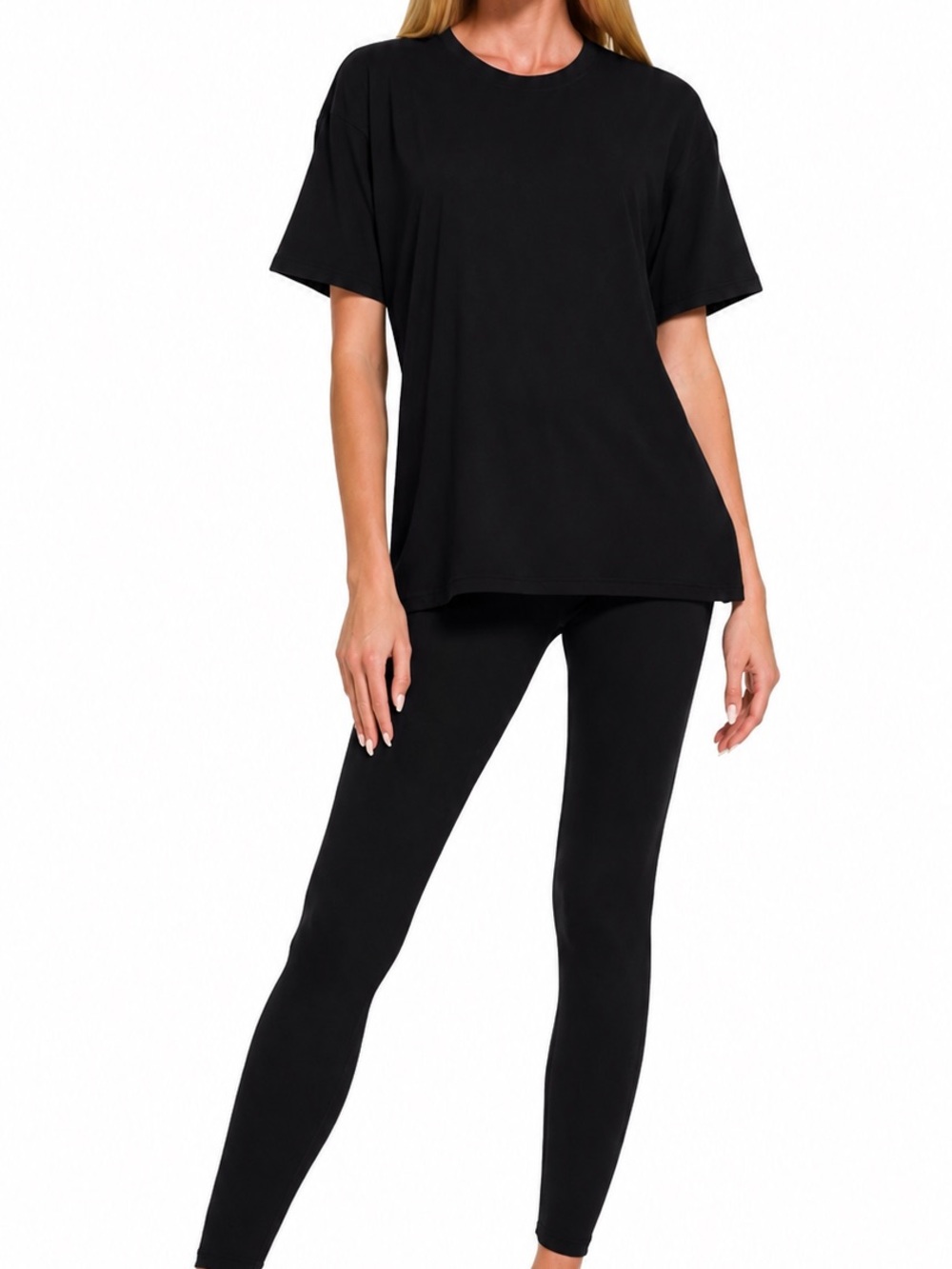 Zenana Everyday Comfort Black Leggings Set - Picture 2 of 2